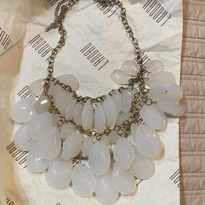 Landau White and Gold Statement Necklace